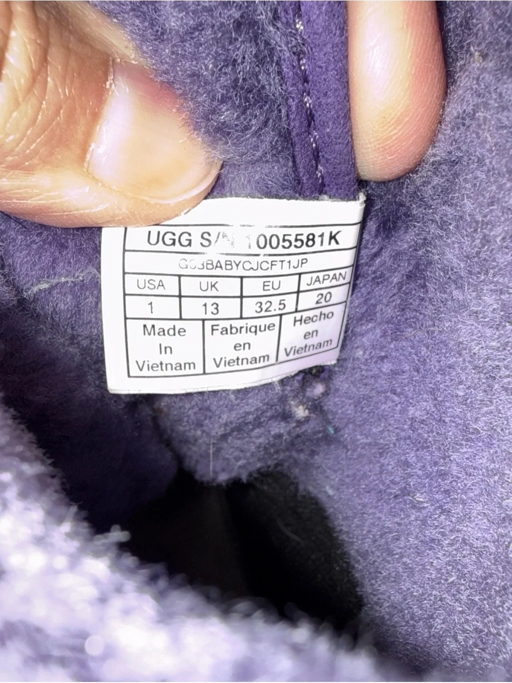 UGG Purple and Pink Kids Lace-Up Faux-Fur Winter Boots size 1